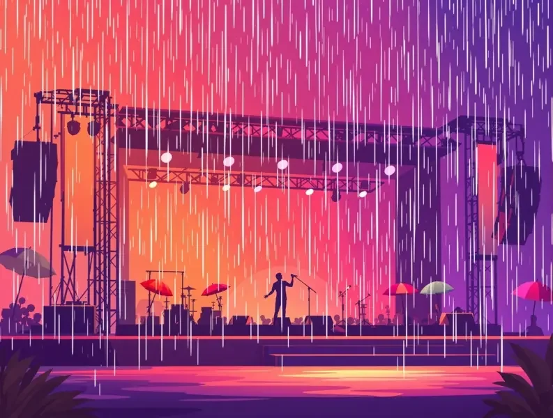 音乐节现场突降大雨，歌手坚持登台，雨中大合唱燃爆全场 - 51爆料每日大赛首页封面